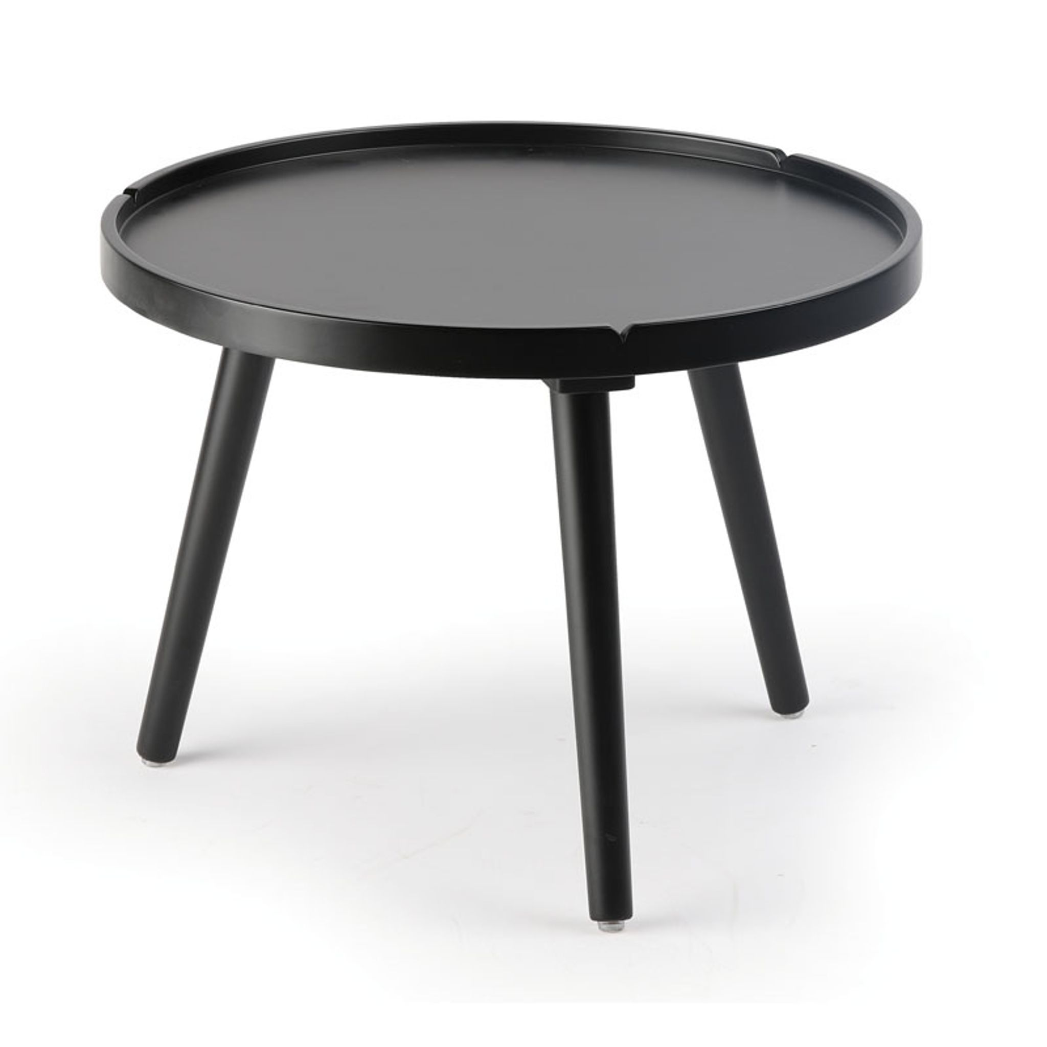 Odkládací stolek z MDF, průměr 50 cm, černý