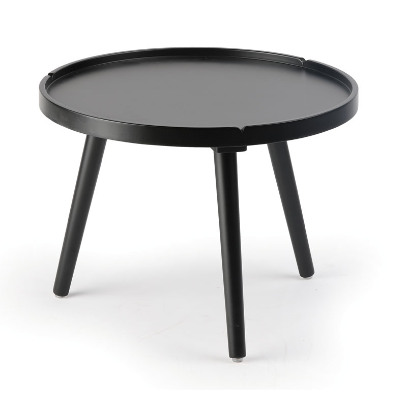 Fotografia produktu: Odkladací stolík z MDF, priemer 50 cm, čierny