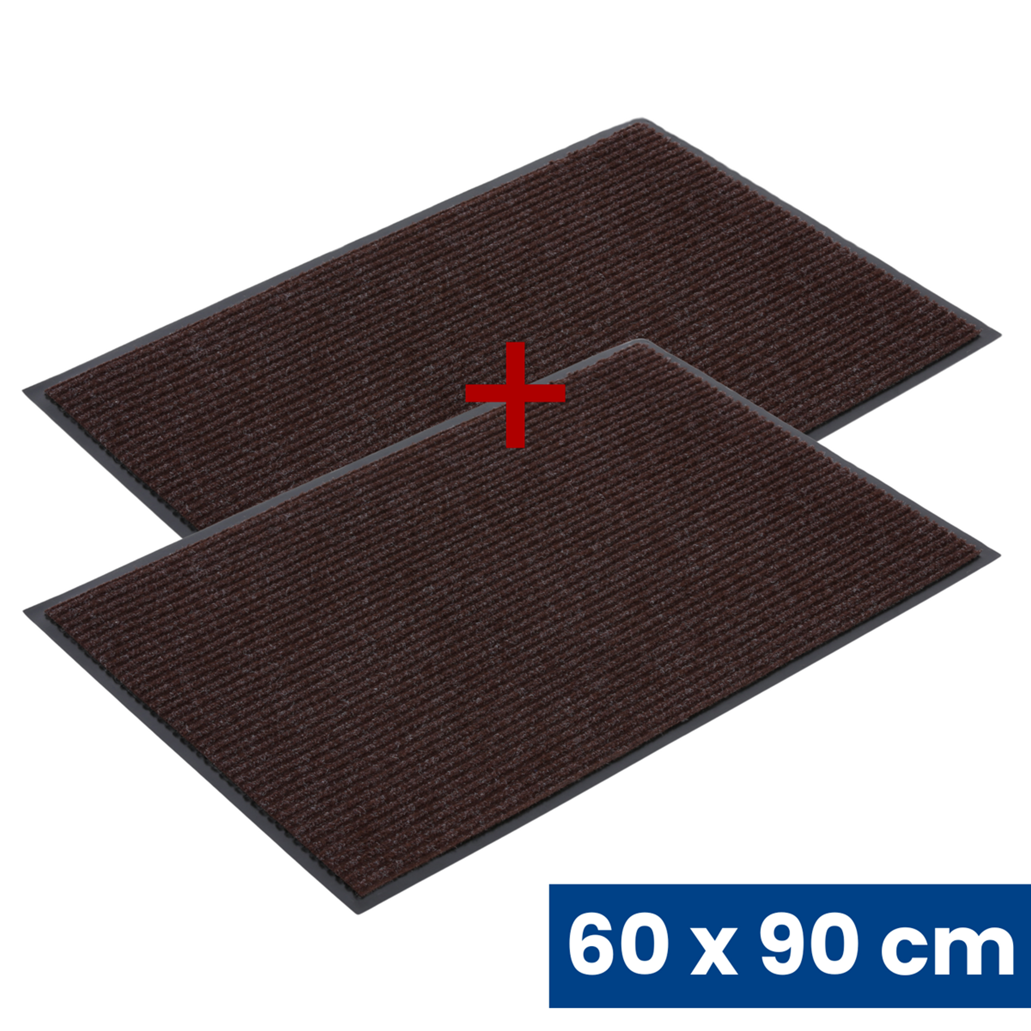 Odolná vstupní kobercová rohož s PVC 1+1 ZDARMA, 60 x 90 cm, hnědá