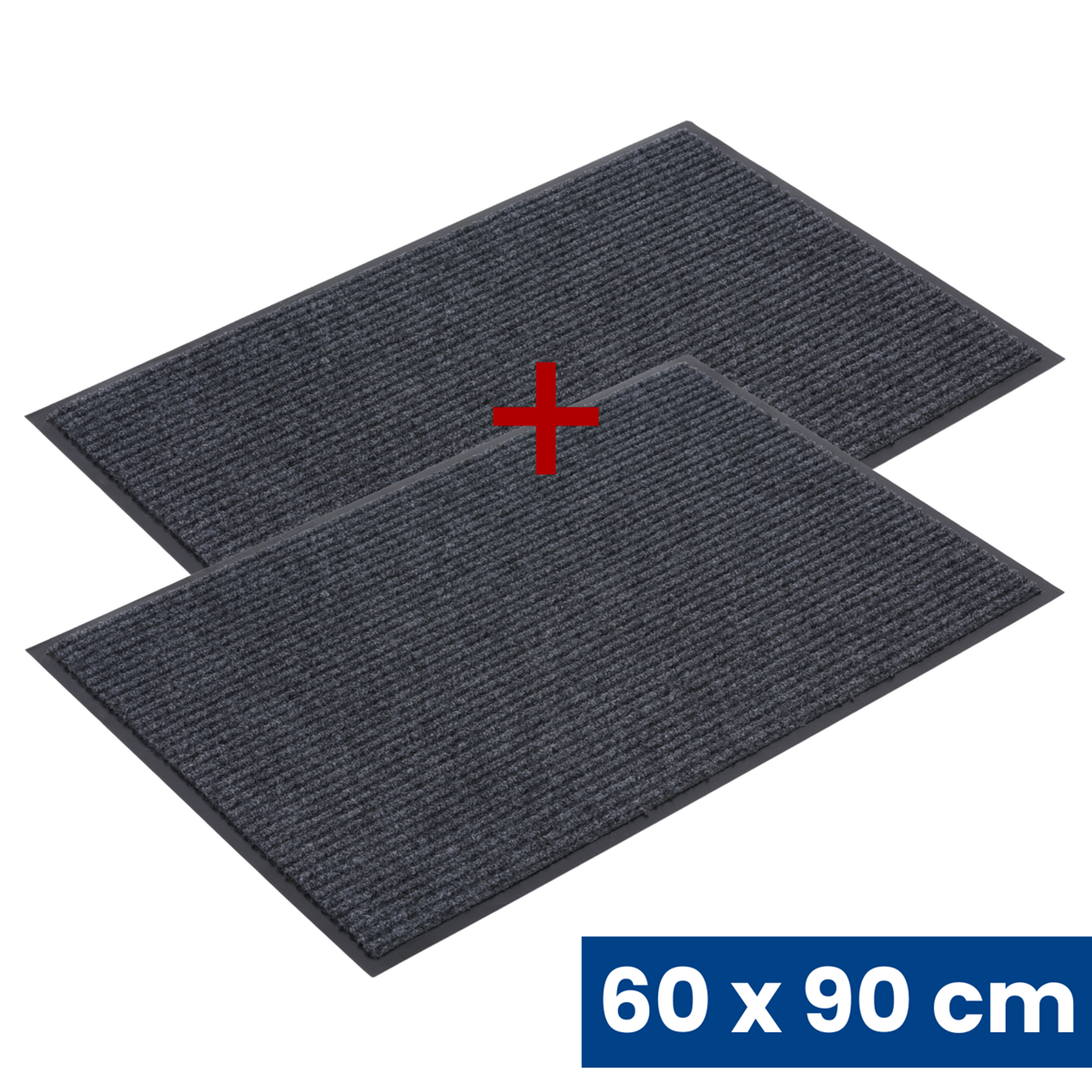 Odolná vstupní kobercová rohož s PVC 1+1 ZDARMA, 60 x 90 cm, šedá