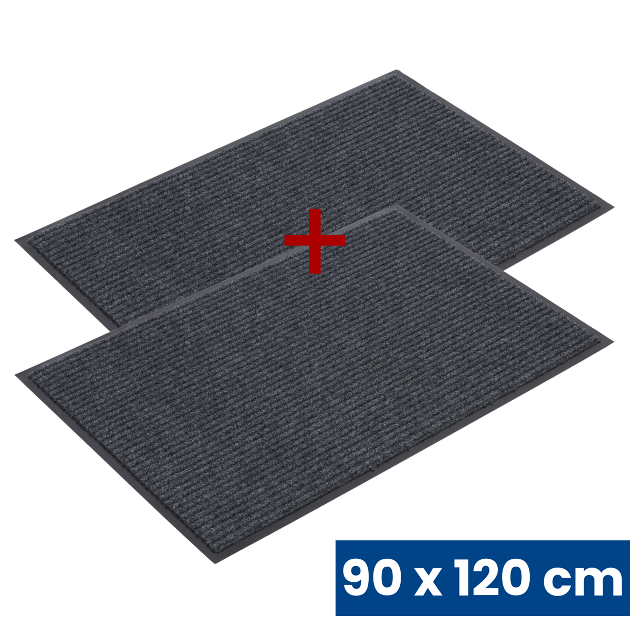 Odolná vstupní kobercová rohož s PVC 1+1 ZDARMA, 90 x 120 cm, šedá