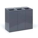 Odpadkový kôš na triedený odpad, 3x108 l, sivý