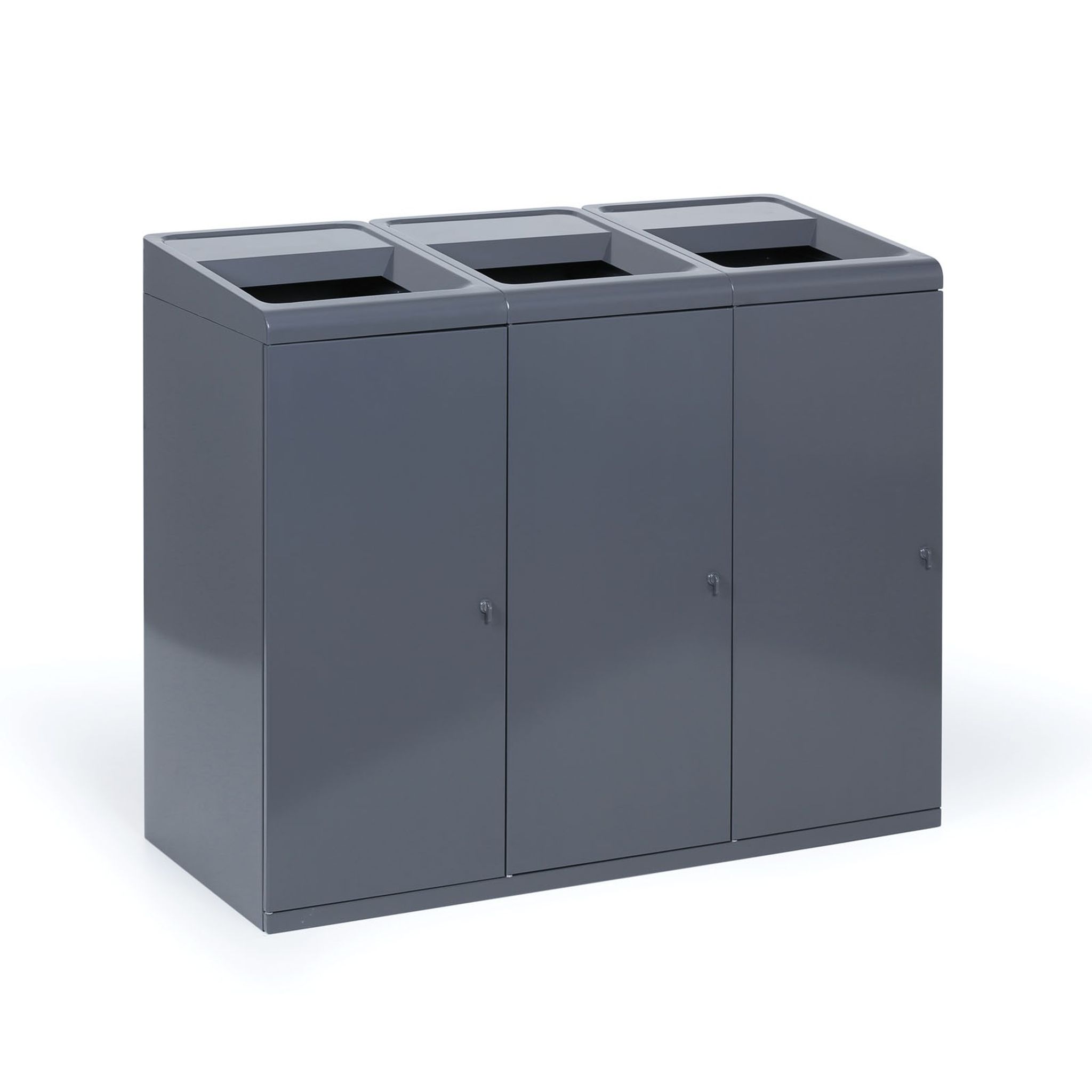 Odpadkový kôš na triedený odpad, 3x108 l, sivý