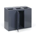 Odpadkový kôš na triedený odpad, 3x108 l, sivý