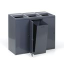 Odpadkový kôš na triedený odpad, 3x108 l, sivý