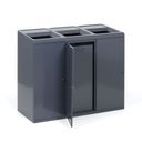 Odpadkový kôš na triedený odpad, 3x108 l, sivý