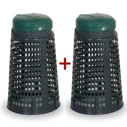 Odpadkový koš plastový na pytle 120 L - 1+1 ZDARMA, zelená tmavá
