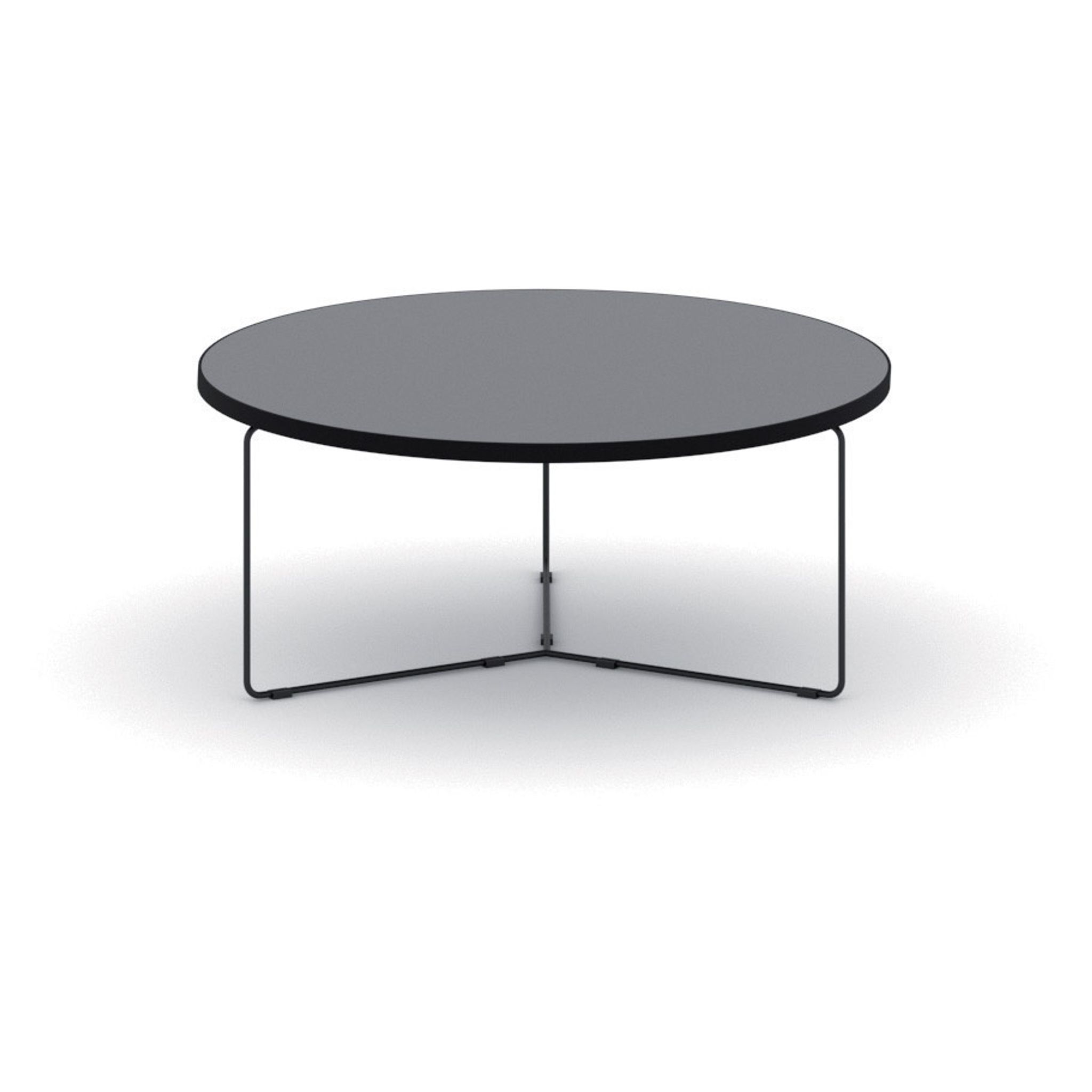 Okrągły stół konferencyjny TENDER, wysokość 275 mm, blat średnica 900 mm, grafitowy