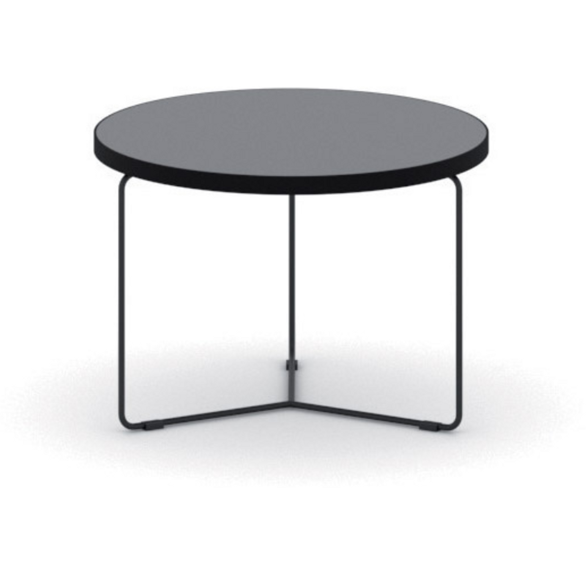 Okrągły stół konferencyjny TENDER, wysokość 480 mm, blat średnica 500 mm, grafitowy