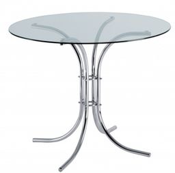 Okrúhly jedálenský stôl RAVENA, priemer 90 cm, sklenená doska