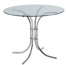 Okrúhly jedálenský stôl RAVENA, priemer 900 mm, sklenená doska