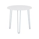 Okrúhly jedálenský stôl SPIDER, priemer 80 cm, sivo-strieborná podnož, biela