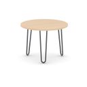 Okrúhly konferenčný stôl SPIDER, priemer 60 cm, čierna podnož, buk