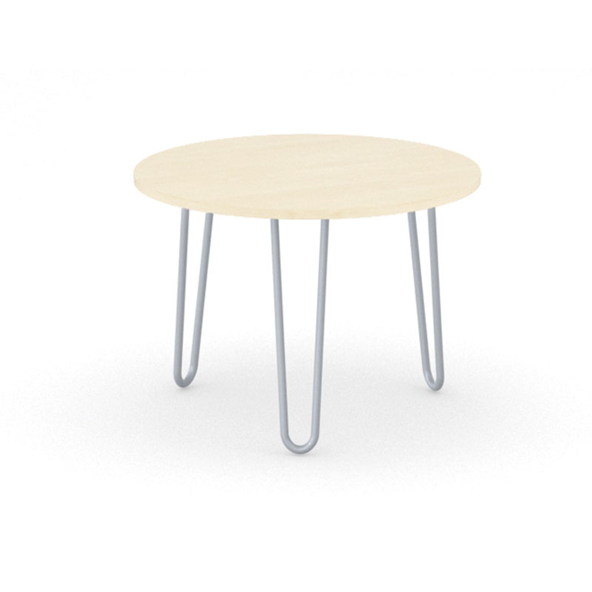 Okrúhly konferenčný stôl SPIDER, priemer 60 cm, sivo-strieborná podnož, breza