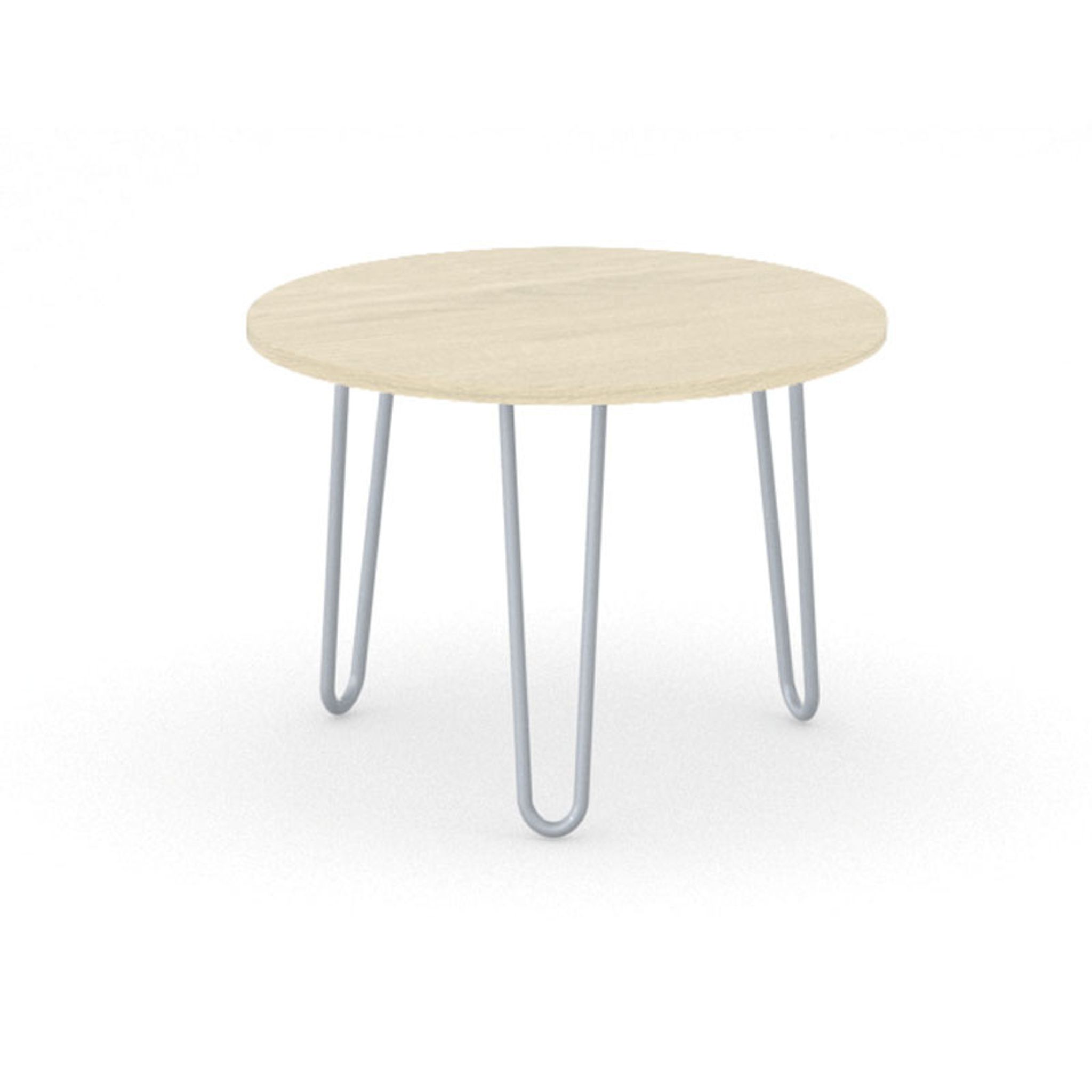 Okrúhly konferenčný stôl SPIDER, priemer 60 cm, sivo-strieborná podnož, doska dub prírodný