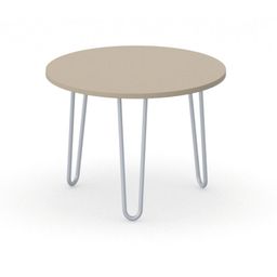 Okrúhly konferenčný stôl SPIDER, priemer 60 cm, sivo-strieborná podnož, doska zemitá