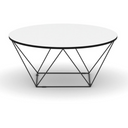 Okrúhly konferenčný stôl WIRE, priemer 105 cm, biela