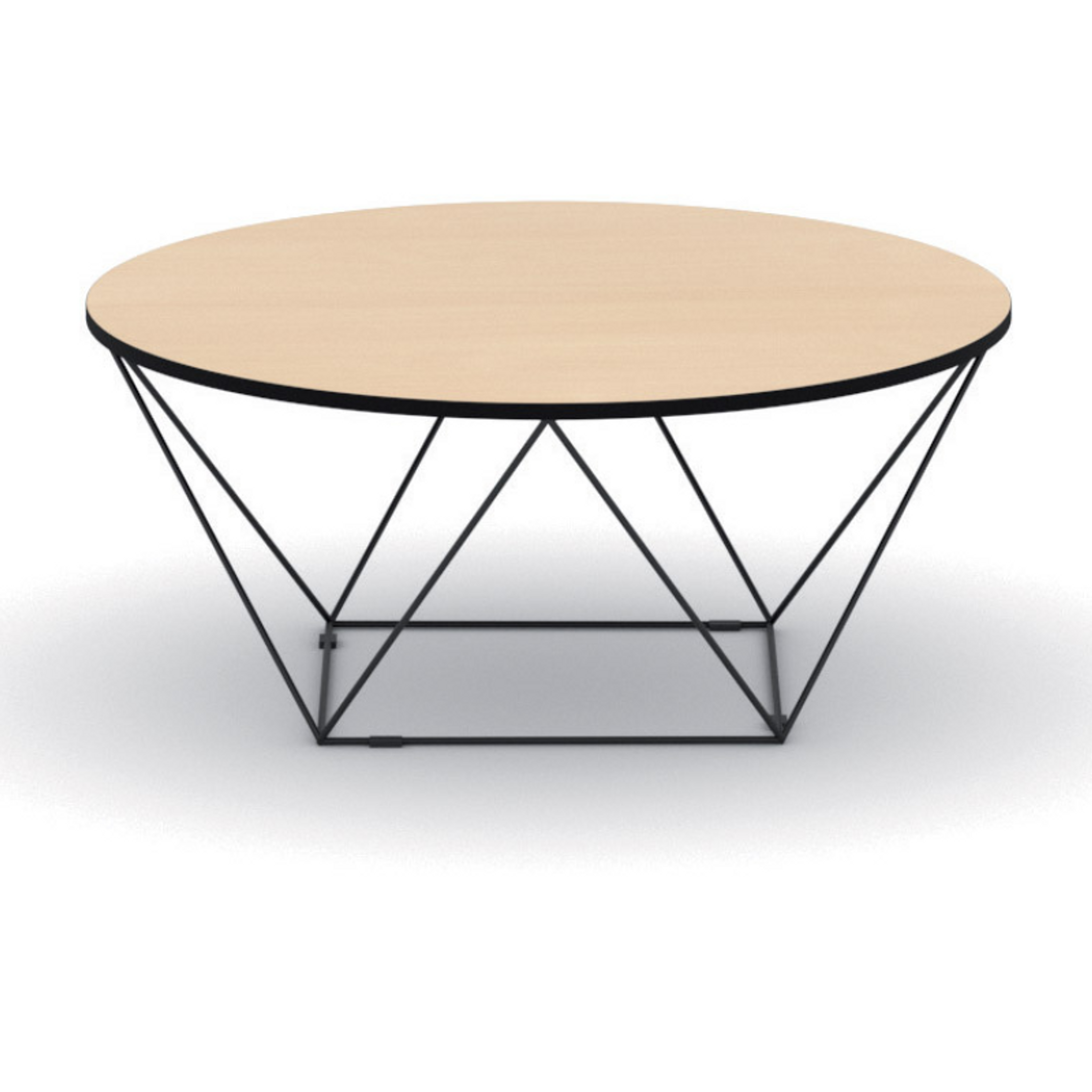 Okrúhly konferenčný stôl WIRE, priemer 105 cm, buk