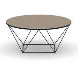 Okrúhly konferenčný stôl WIRE, priemer 105 cm, zemitá