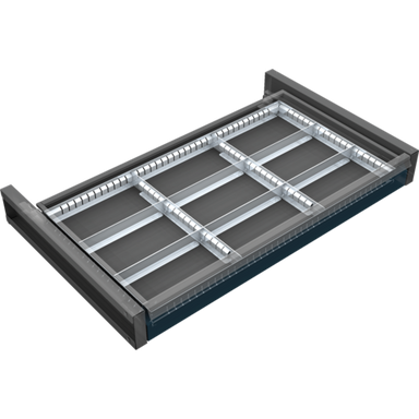 Organizer na narzędzia do szuflady do szaf KOVOS, szerokość 505 mm, 9 przegród
