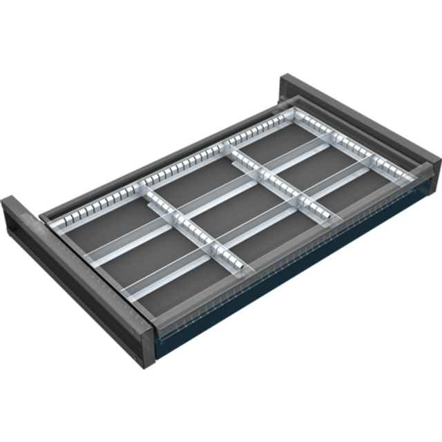 Organizer na narzędzia do szuflady do szaf KOVOS, szerokość 505 mm, 9 przegród