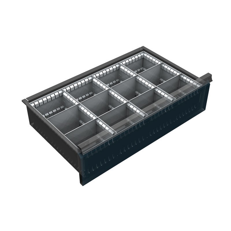 Fotografia produktu: Organizér náradia do zásuvky dielenských vozíkov KOVOS, kovový, 12 priehradiek, 150 - 240 mm