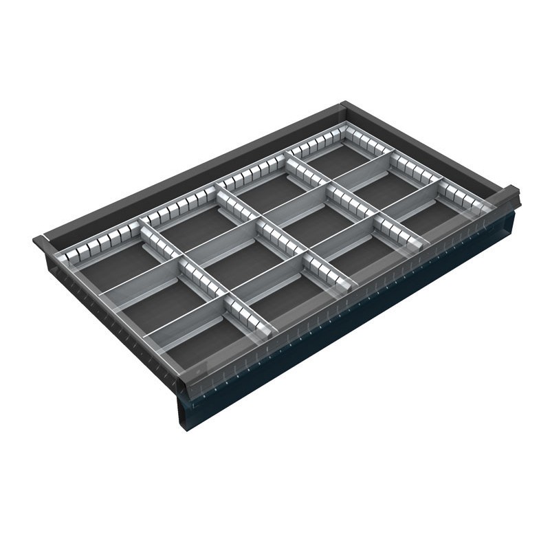Fotografia produktu: Organizér náradia do zásuvky dielenských vozíkov KOVOS, kovový, 12 priehradiek, 60 - 120 mm