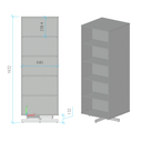 Otočný regál, 680×680×1932 mm, 2x 5 políc, dub prírodný