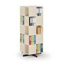 Otočný regál, 680×680×1932 mm, 4x 5 oddielov, dub prírodný