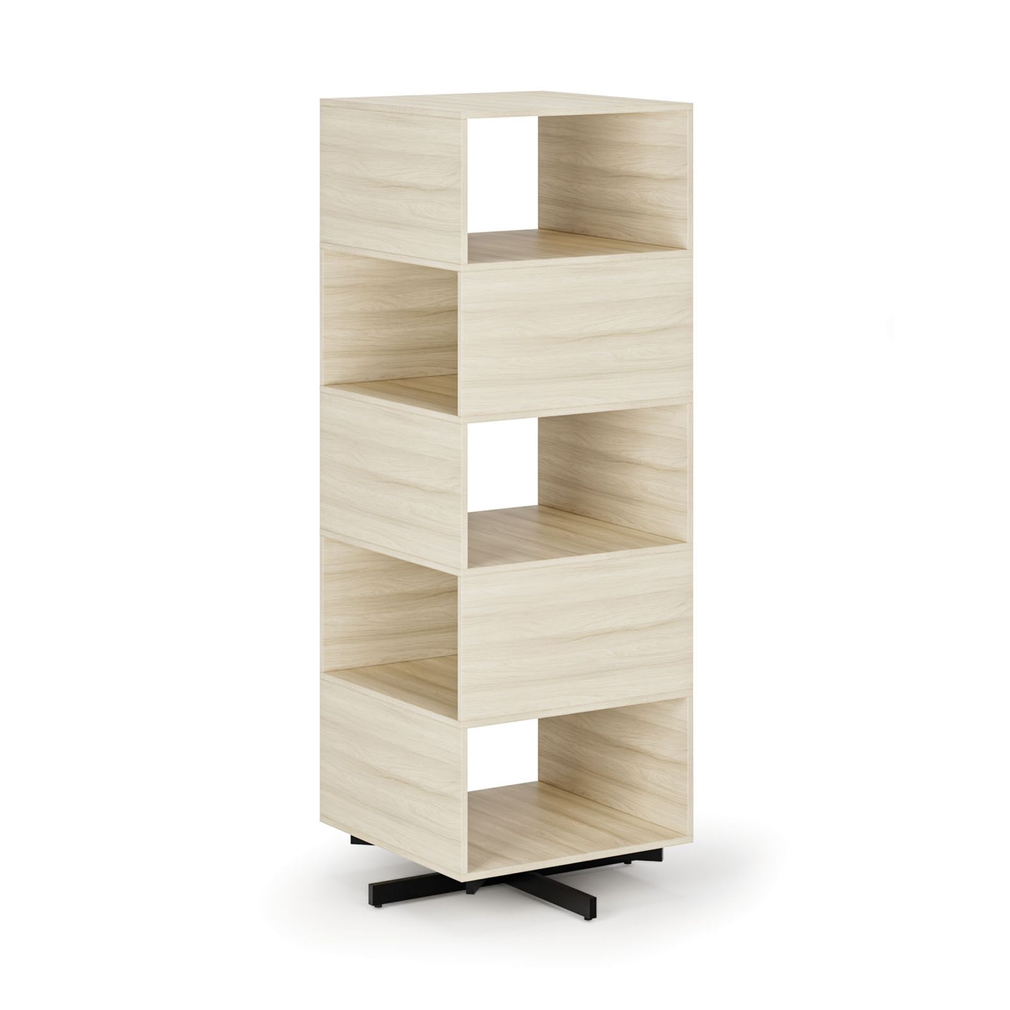 Otočný regál, 680×680×1932 mm, 5 oddílů, dub přírodní