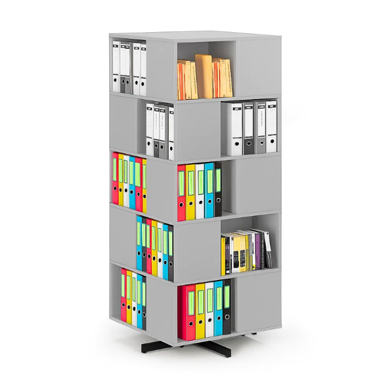 Fotografia produktu: Otočný regál, 800×800×1932 mm, 4x 5 oddielov, sivá
