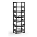 Otvorený košový regál, 6x koš s jemným sitom, TYP V, 600 × 460 × 2020 mm, čierna