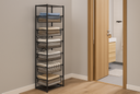 Otvorený košový regál, 6x koš s jemným sitom, TYP V, 600 × 460 × 2020 mm, čierna