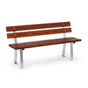 Outdoor-Bank WOODY mit Rückenlehne 1+1 GRATIS, verzinkt, 1500 mm, dunkel mahagonifarben