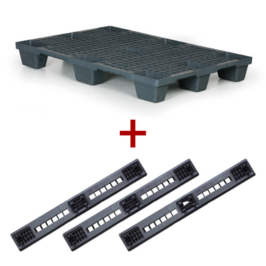 Paleta plastikowa PICK LIGHT, 1200 x 800 mm, z płozami