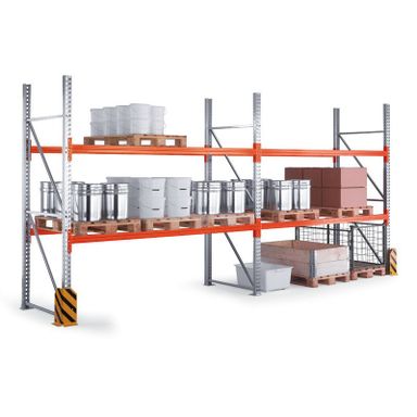 Palettenregal 5500x2700x800 mm, 3 Ebenen, Anbauregal