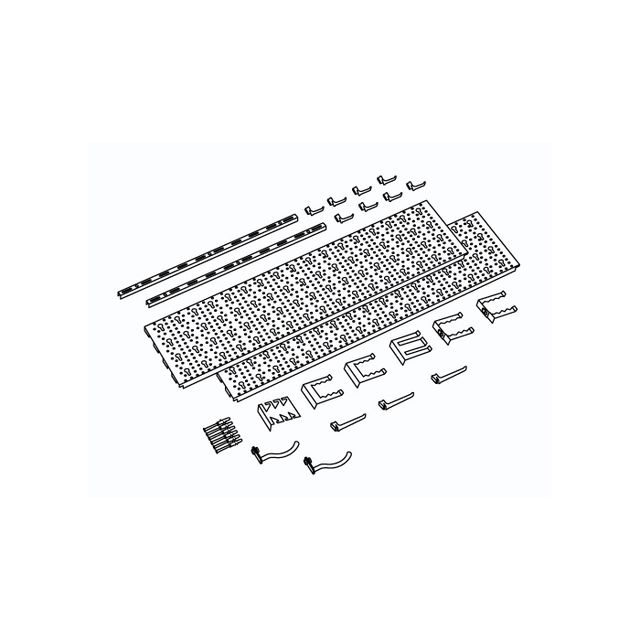 Panel na náradie a boxy ELEMENT SYSTEM, sada s 18 držiakmi na náradie