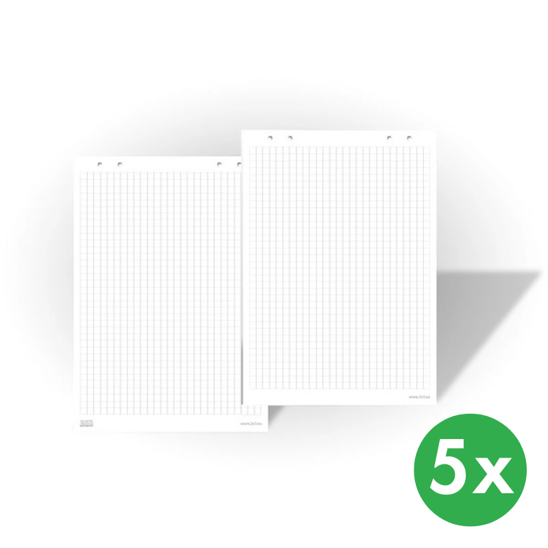 Fotografia produktu: Papierové bloky pre flipchart tabule, balenie 5x 25 listov, štvorčekované