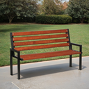 Parkbank CITY mit Rückenlehne 1+1 GRATIS, 1660 mm, dunkles Mahagoni