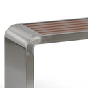 Parkbank RESTO, 1200 mm, Edelstahl/braun