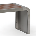 Parkbank RESTO, 1200 mm, Edelstahl/braun