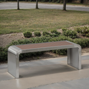 Parkbank RESTO, 1200 mm, Edelstahl/braun