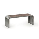 Parkbank RESTO, 1200 mm, Edelstahl/braun
