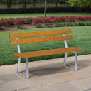 Parkbank STANDARD mit Rückenlehne, verzinkt, 1500 mm, limba