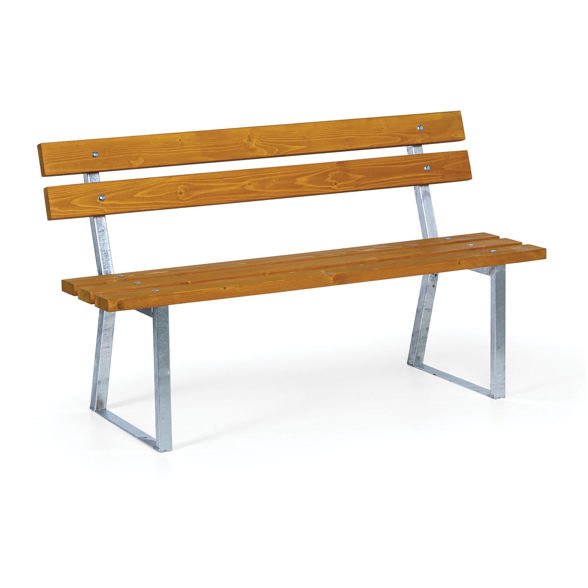 Parkbank STANDARD mit Rückenlehne, verzinkt, 1500 mm