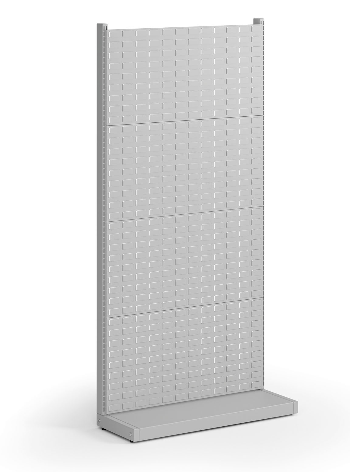 Fotografia produktu: Perforovaný stojan, jednostranný, 4x panel na boxy, 960 x 385 x 1964 mm