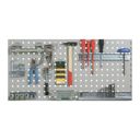 Perforovaný zadní panel na nářadí G2, otvory 10x10 mm, rozteč 38x38 mm, šedá