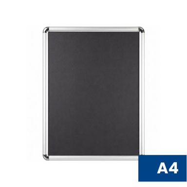 Plagátový rám A4, zaoblené rohy, strieborný