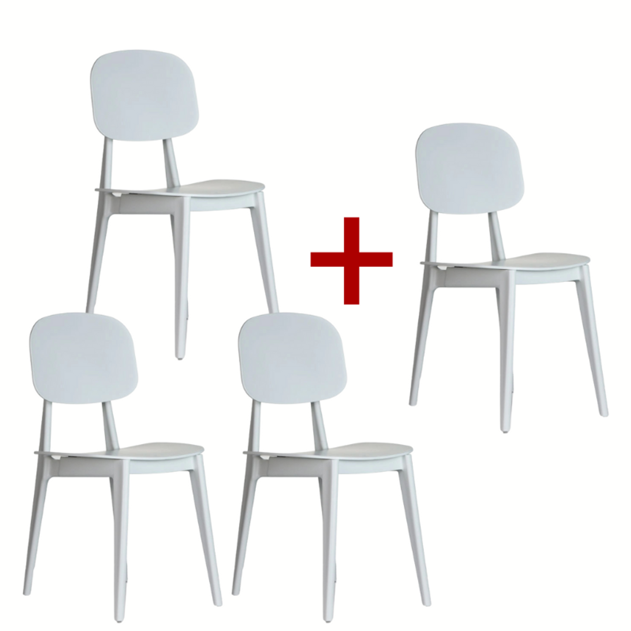 Plastik-Esszimmerstuhl SIMPLY 3+1 GRATIS, weiß