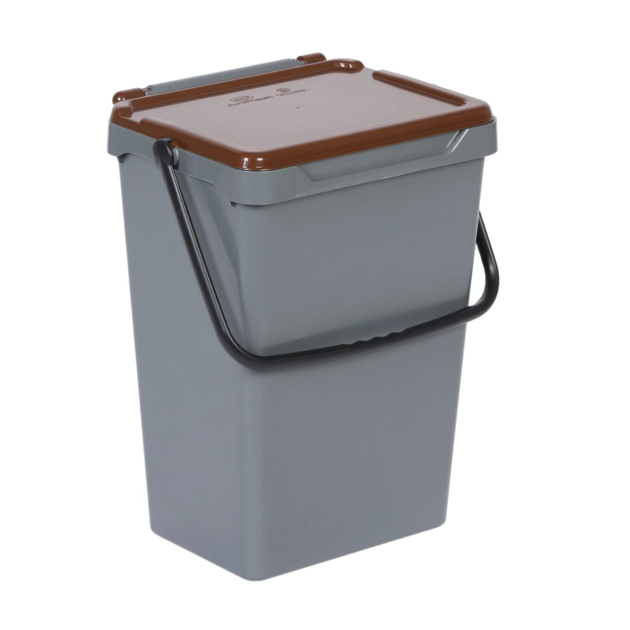 Plastik Mülleimer für mülltrennung, 35 l, grau + braun